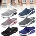 thumbnail image 1 of Zapatos para caminar sin cordones con cojín de aire, deslizador de cuña con plataforma plana de malla ortopédica para diabéticos, 1 of 2