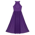 thumbnail image 3 of iiniim Kids Girls Lyrican Dance Dress Modern Contemporary Ballet Leotard with Mesh Maxi Skirts Size 8-16 Purple 14, 3 of 7