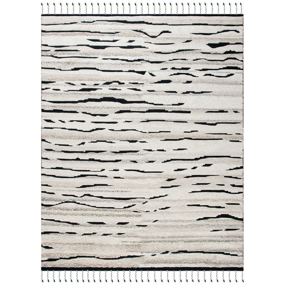 SAFAVIEH Casablanca Betty Abstract Area Rug, Charcoal/Ivory, 8' x 10'