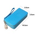 thumbnail image 2 of Gealach Women's Stone-Grain Wallet, Genuine Leather, Double Zippers, Blue, 19.5*3.5*9.5 cm, 2 of 5