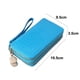 thumbnail image 2 of Cartera de cuero con cremallera alrededor, gran capacidad, tarjetero, bolso de mano largo, bolso de mano, azul, 2 of 5
