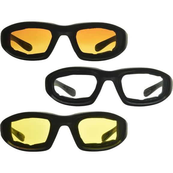 proSPORT Chopper Motorcycle Riding Sunglasses for Men & Women, Foam Padded Wraparound Sport Glasses, UV400 Impact-Resistant Polycarbonate Lenses