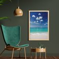 thumbnail image 2 of Tropical Wall Art with Frame, Summer Beach with Exquisite Sky Relax Holiday Away Serene Coast Scenery, Printed Fabric Poster for Bathroom Living Room, 23" x 35", Blue Turquoise White, by Ambesonne, 2 of 2