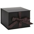 thumbnail image 1 of Hallmark 7" Large Black Gift Box with Lid and Shredded Paper Fill for Christmas, Hanukkah, Fathers Day, Graduations, Weddings, Birthdays, Grooms Gifts, Engagements, 1 of 7