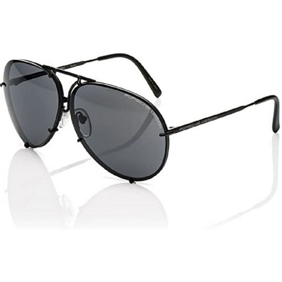 PORSCHE DESIGN P8478D Aviator Sunglasses Black Matte Frame Size 66   Extra Lens