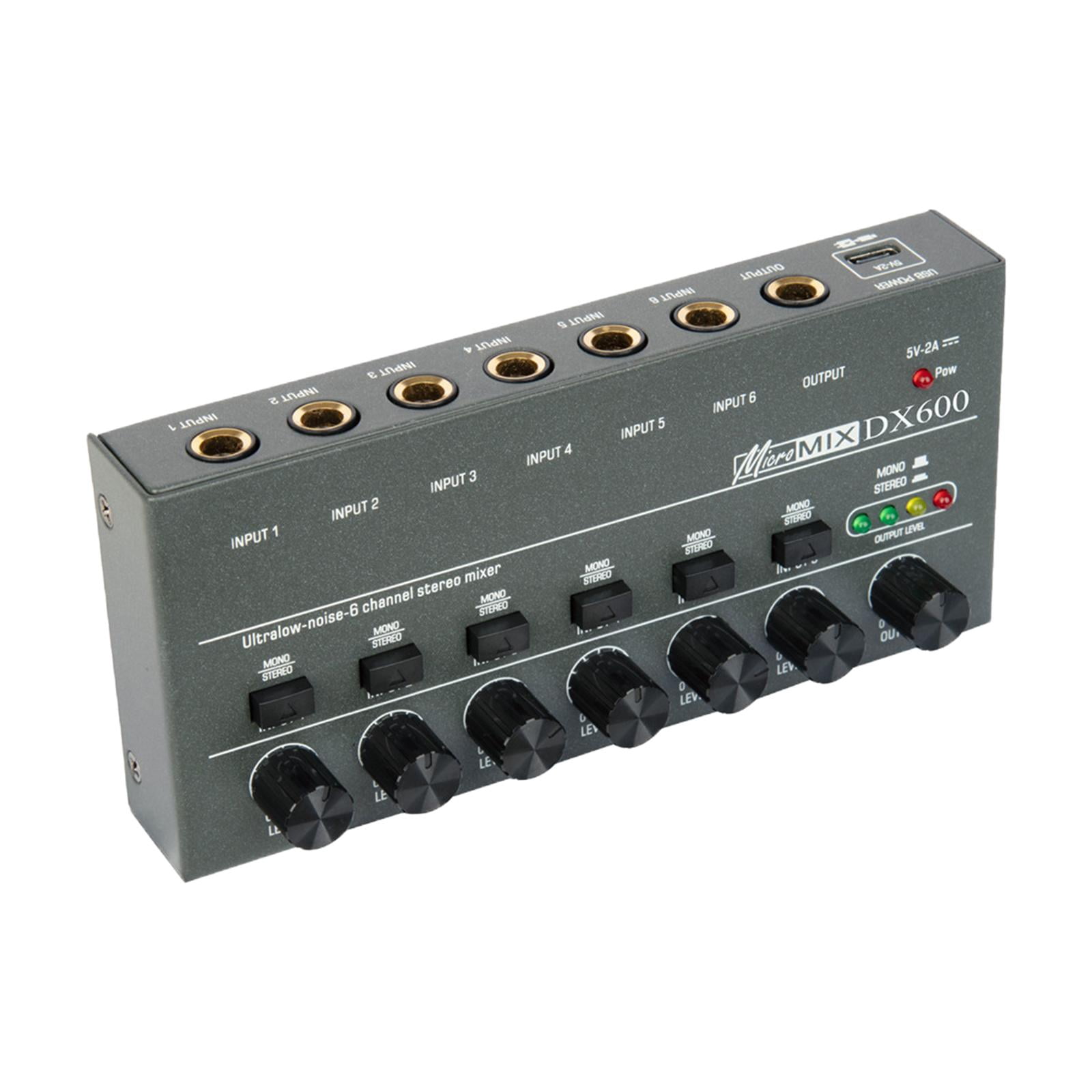 LeeQinersw 6 Input Audio Mixer, Audio Mixer for Professional And Beginners, 6 Channel Audio