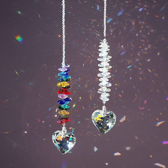 Crystals Pendants Chandelier Crystal Prisms Hanging Ornament Chakra Crystal Rainbow Maker Pendants,Pack of 2
