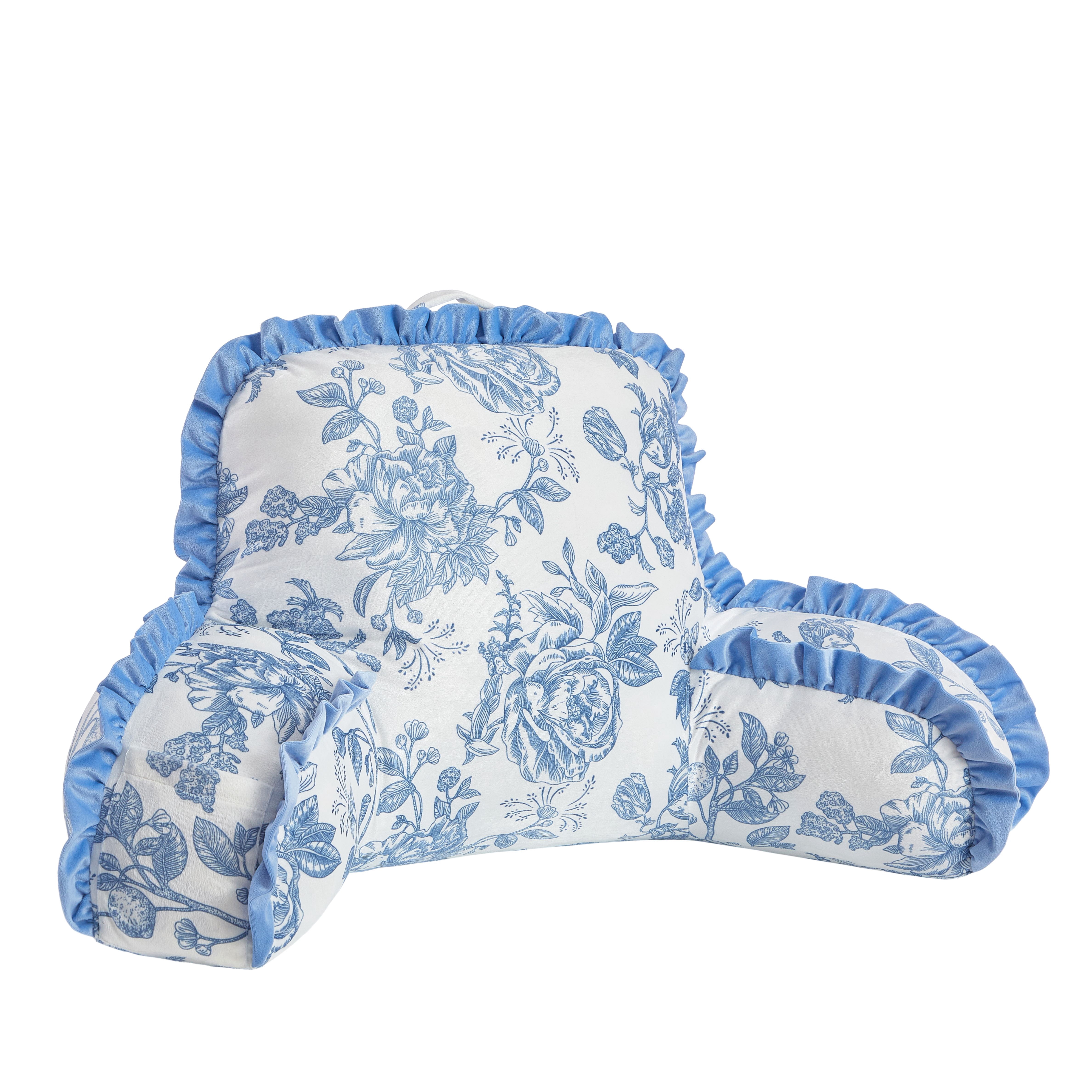 Urban Shop Petals & Pearls 35"x 22" Blue Floral Backrest Pillow