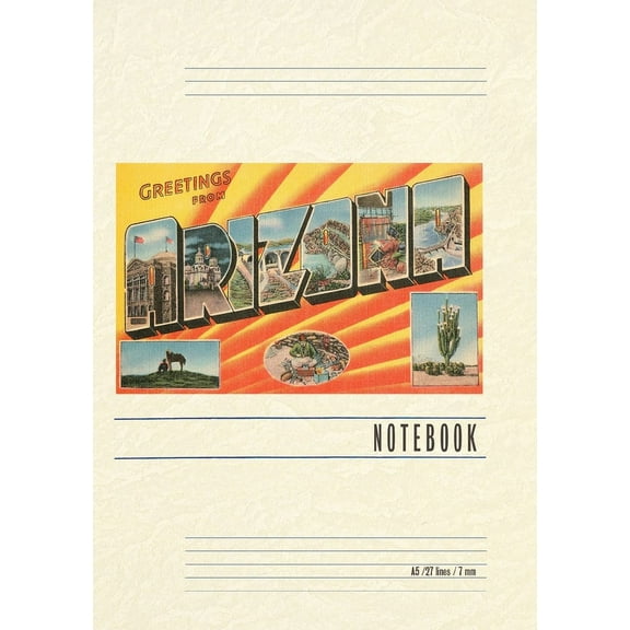 Vintage Lined Notebook Greetings from Arizona (Paperback)