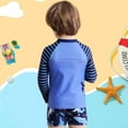 thumbnail image 5 of ZHOGXU Toddler Beachwear Boy 2 Piece Sharks Print Long Sleeve Swim Shirt Swim Trunks Rash Guard Bathing Sun Protection Suits,Blue,4Y, 5 of 6