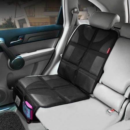 RIONIMA Car Seat Protector under Car Seat|Baby Car Seat Accessories|Heavy-Duty Non-Slip Rubber Padded Backing (Black,Xl – 1 Pack) Car Seat Protector