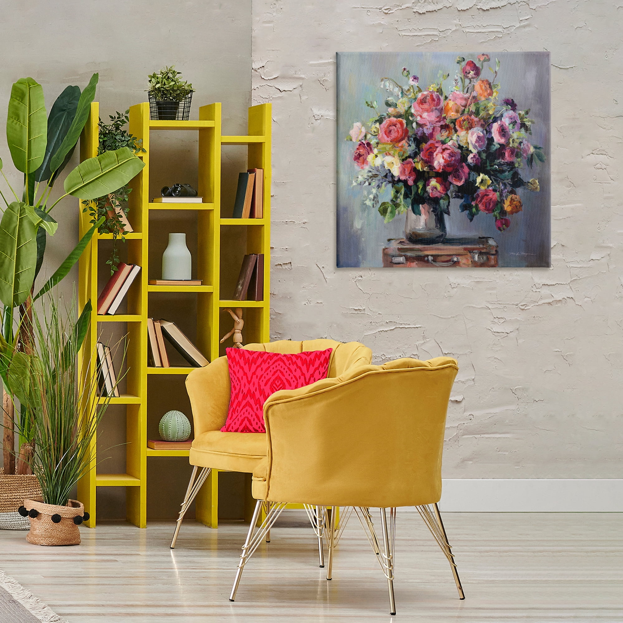 Stupell Industries Abundant Rose Bouquet Plants & Flowers Painting Wrapped Canvas Art Print Wall Art, 30 x 30