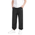 thumbnail image 4 of Kids Outdoor Hiking Pants Boys Girls Lightweight Breathable Casual Joggers Trousers for Boys Girls Daily School Wear Black Toddler Boy Pants 4-5Y, 4 of 6