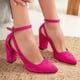 thumbnail image 3 of Colette - Tacones de bloque de ante rosa rosa 23 CM, 3 of 5