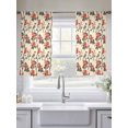 thumbnail image 4 of Red Spring Floral Sheer Curtains 54 Inch Length 2 Panels Set, Vintage Birds Summer Botanical Voile Window Treatment Rod Pocket Short Kitchen Curtains Drapes for Bedroom 52"x54"x2, 4 of 7