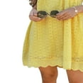 thumbnail image 4 of EIMELI Robe Décontractée pour Femmes Été Col en V Manches Volantes Dentelle Jacquard Couleur Unie Robes Amples avec Shorts Doublés, 4 of 6