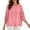 a-51Pink11, variant on Womens Puff Three Quarter Sleeve Round Neck Solid Color Textured Drawstring Hem Loose Tops Summer Holiday Relaxed Fit Casual Blouse Shirts For Ladies Casual Top Pink XXL