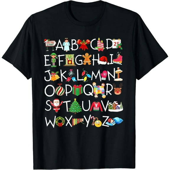Pre-K Kindergarten Teachers Students Christmas Alphabet T-Shirt TShirt