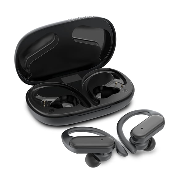 MyBat Pro Glide True Wireless Earhooks Earbuds with Charging Case - Black