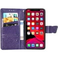 thumbnail image 4 of Compatible with iPhone 11 Case Glitter Bling with Card Holder and Stand Leather Flip Wallet Diamond Butterfly Shockproof Protective Case for iPhone 11 6.1 Inch Crystal Purple, 4 of 14