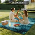 thumbnail image 4 of Teal Mountain Outdoor Rug 3x5 Ft - Reversible Patio Rug Outdoor Camping Rugs, Misty Forest Nature Woodland Pine Tree Landscape Indoor Outdoor Area Rugs, Non-Slip Outdoor Carpet Runner for Deck/Porch, 4 of 8