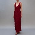 thumbnail image 2 of Kilaqueen Wedding Guest Dress 3D Flowers V Neck Bodycon Sexy Nightclub Party Dress Sexy Nightclub Evening Cocktail Party Formal Midi Dress, 2 of 8