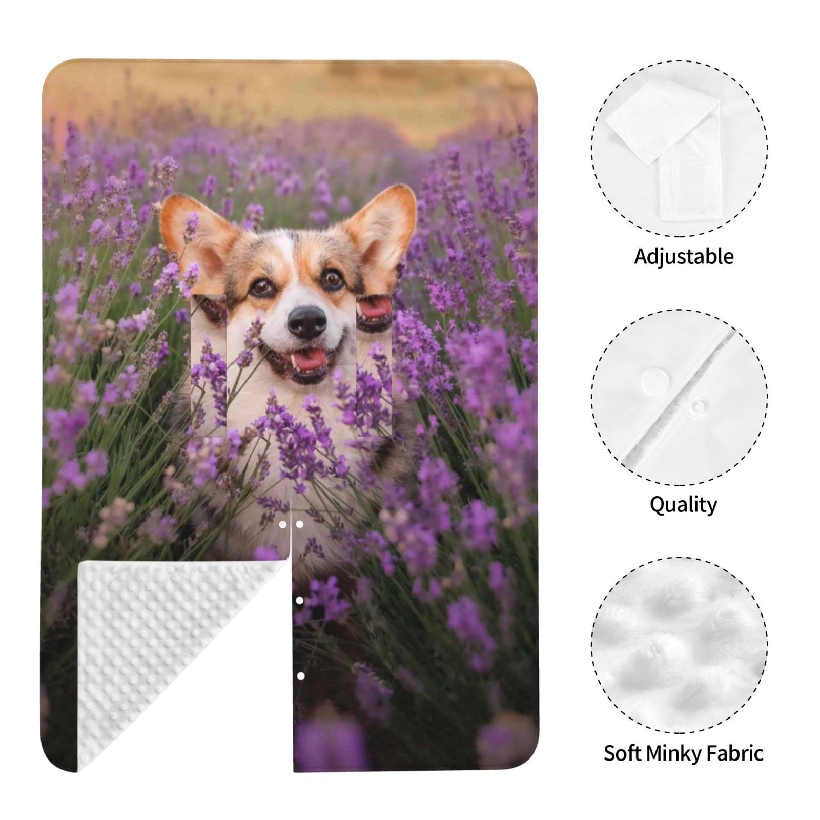 Naloa Dog in Lavender Flowers Baby Car Seat Cover, Breathable Baby Carrier Cover, Multiuse Baby Carrier Cover & Nursing Breastfeeding Cover