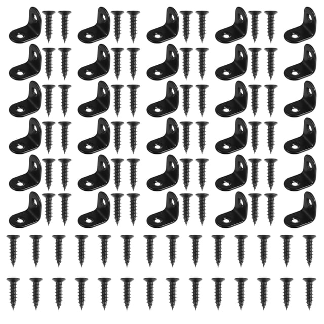MasteelfCA 30pcs Stainless Steel Brackets L Shape Right Angle Brackets with 60pcs Screw