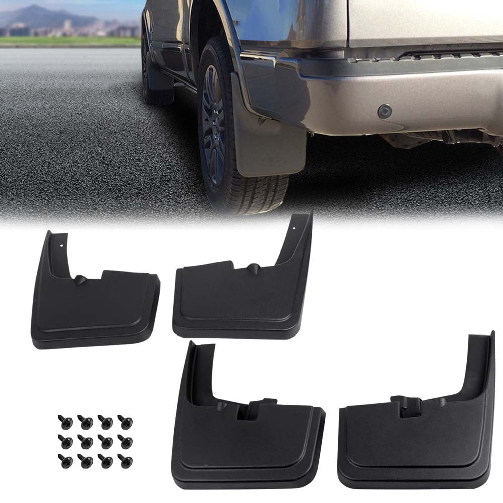 PIT66 Splash Mud Guard Mudguard Mud Flaps Fit for Ford F150 2015 2016 2017 2018 (for Trucks with Fender Flares) 4Pc Set Black