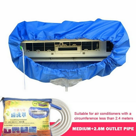 

Large Air Conditioner Cleaning Cover Double Layer Thickening Wash Mounted Protective Dust Cover Cleaner Bag Tightening Belt