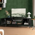 thumbnail image 4 of MCQ 55"-60" TV Stand, Modern Mid Century Entertainment Center with Storage Cabinet, Media Console Table, Black, 4 of 7