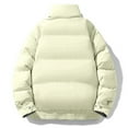 thumbnail image 4 of PiGOGI Men's Winter Jacket Warm Stand Collar Zipper Padded Quilted Coat Long Sleeve Casual Outdoor thermal Windproof Yellow XL, 4 of 4