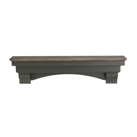 

Pearl Mantels Hadley Unique and Versatile Arched Mantel Shelf Lightly Distressed Patio Finish with Chalk Wash Top 48 L & 9.5 D Hang Alone with Corbels or with Corbels and Arch (Included)