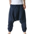 thumbnail image 1 of HUANBAI Men Casual Summer Loose Drawstring Mid Waist Yoga Harem Pants With Pockets, 1 of 8