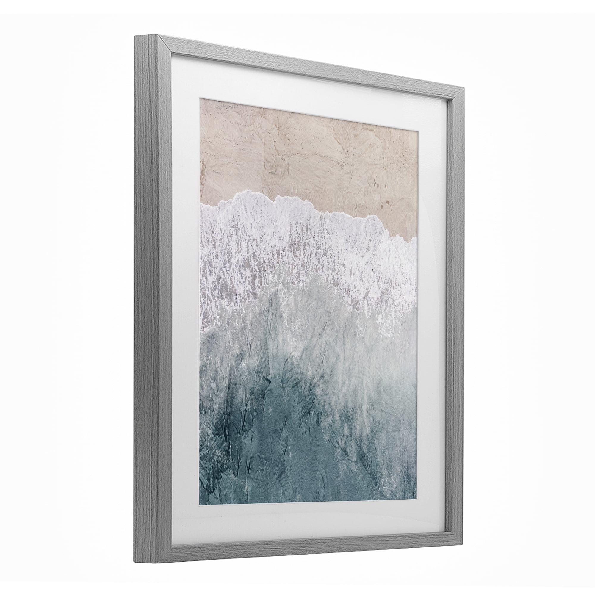 Stupell Industries Beach Top Shore Gray Framed Print Under Glass, design by Kim Allen