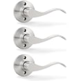 thumbnail image 1 of Satin Nickel Door Handle Interior Brushed Nickel Passage Door Lever for Hall and Closet Keyless Door Lock Set Reversible for Left Right Sided Doors Leverset Handleset, 1 of 6