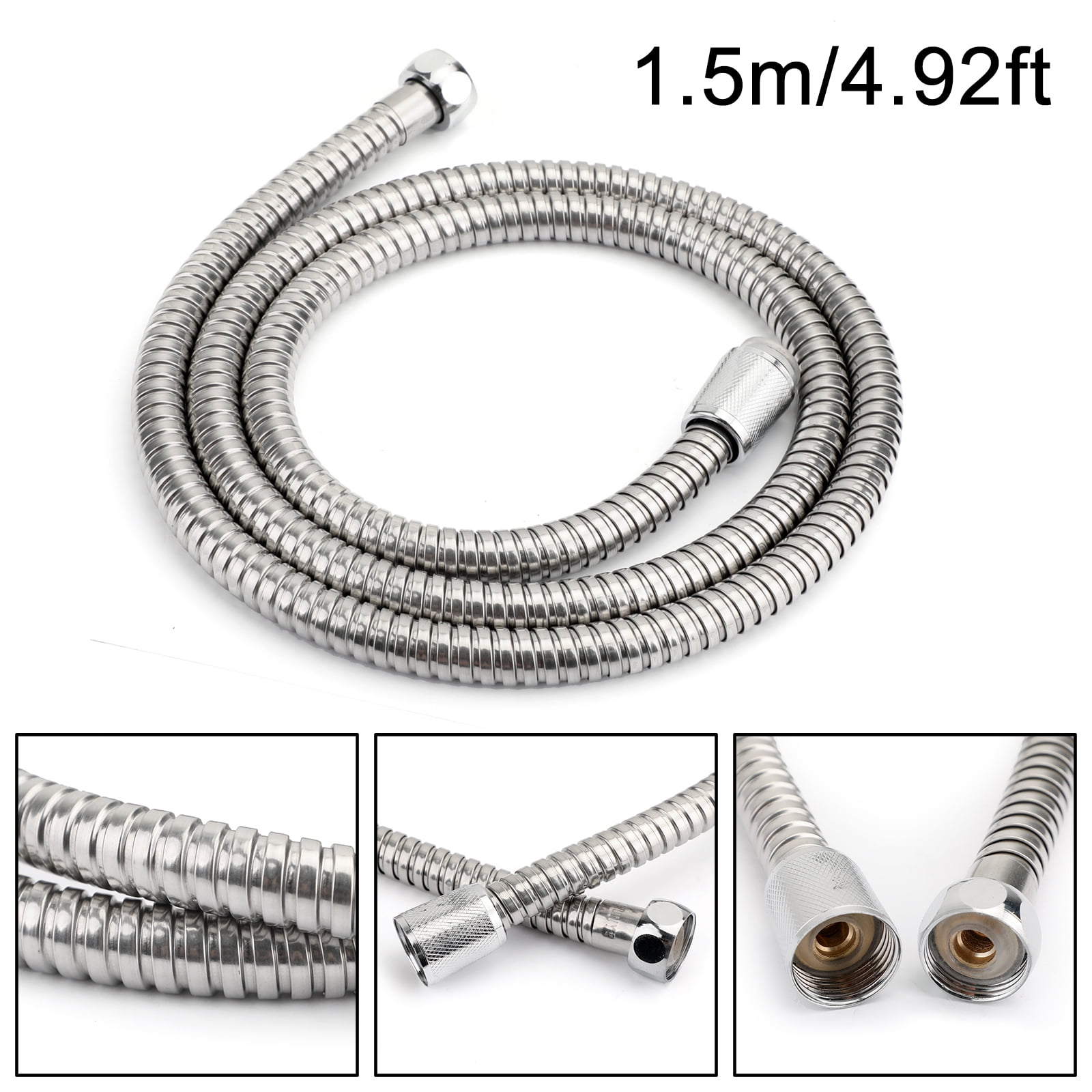 5FT Flexible Shower Head Hose Extra Long 1.5M Stainless Steel Hand Held Bathroom 5FT Flexible Shower Head Hose Extra Long 1.5M Stainless Steel Hand Held Bathroom