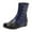 Blue, variant on Mid Calf Boots for Women Hidden Wedge Low Heel Fashion Cap Toe Splice Leather Studded Zip up Winter Booties