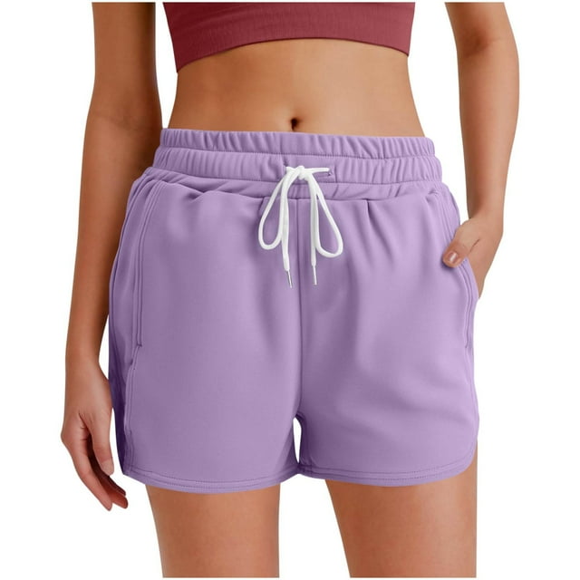 Tii.MM Athletic Shorts for Women High Waisted Drawstring Running Shorts Sports Workout Gym Track Short Pants with Pockets