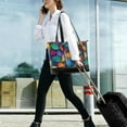 thumbnail image 5 of FORMRS Canvas Laptop Tote Bag for Women with 15.6" Computer Compartments Shoulder Handbag, Vibrant Art Leaves Pattern, 5 of 7
