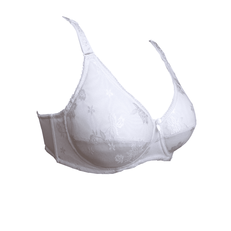 BIMEI Mastectomy Bra with Pockets for Breast Prosthesis Women's Full  Coverage Wirefree Everyday Bra plus size 8102,White,46B