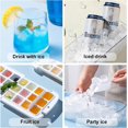 thumbnail image 2 of Bandeja para cubitos de hielo con tapa, moldes para cubitos de hielo aptos para uso alimentario, libera todos los cubitos de hielo en un segundo, bandeja reutilizable para 48 cubitos de hielo (blanca), 2 of 5