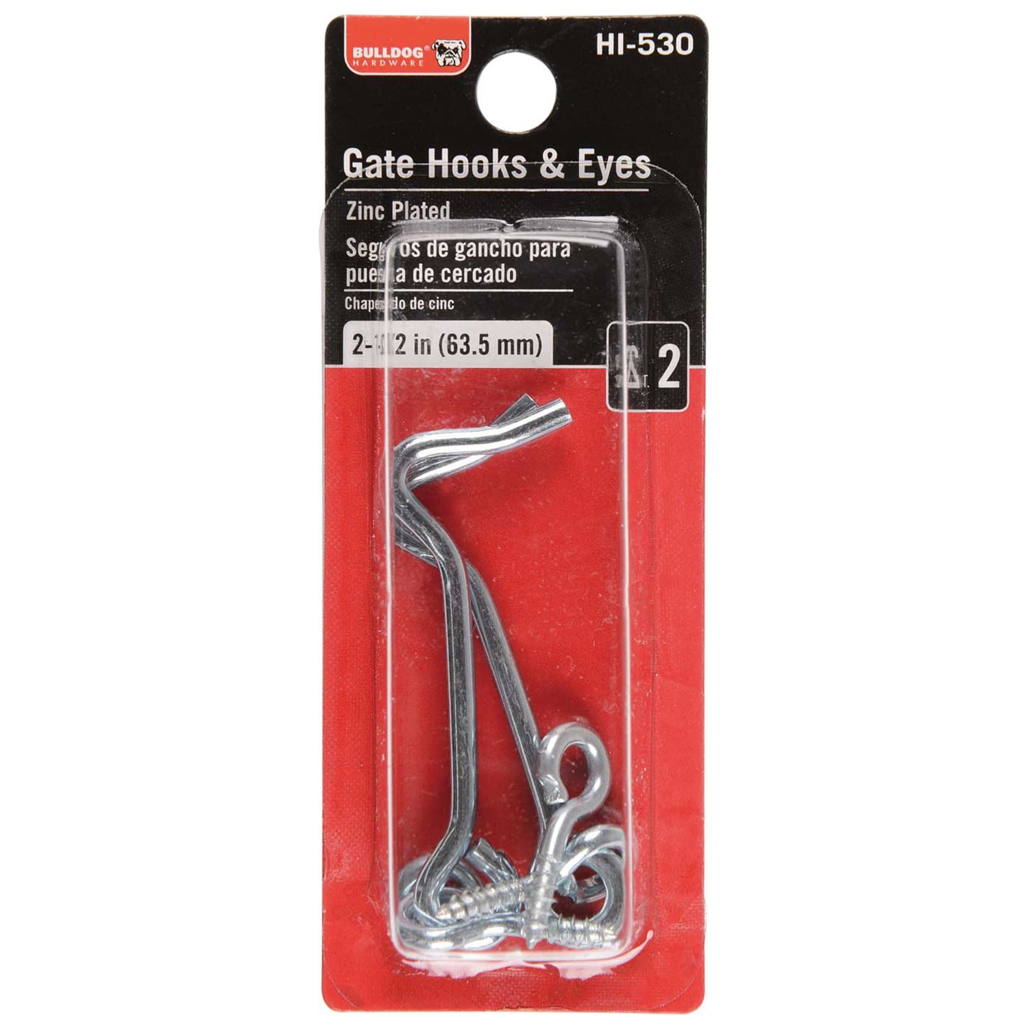 Bulldog Hardware 21/2" Gate Hooks and Eyes, 2pk