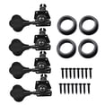 thumbnail image 1 of 4R Bass String Tuning Pegs Open Tuners Zinc Alliage Machines Têtes Noir, 1 of 8