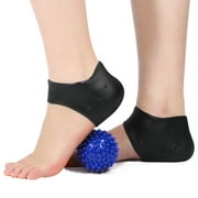 1 Pair Heel Sleeves and a Massag Ball Plantar Fasciitisl Heel Protectors Heel Pads Kit-9 pieces (Black)