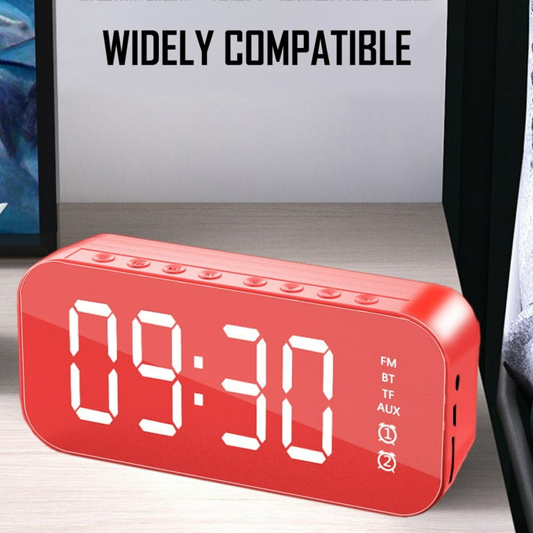 Kids Alarm Clock Bluetooth Speaker Bedside Alarm Clock,mirror