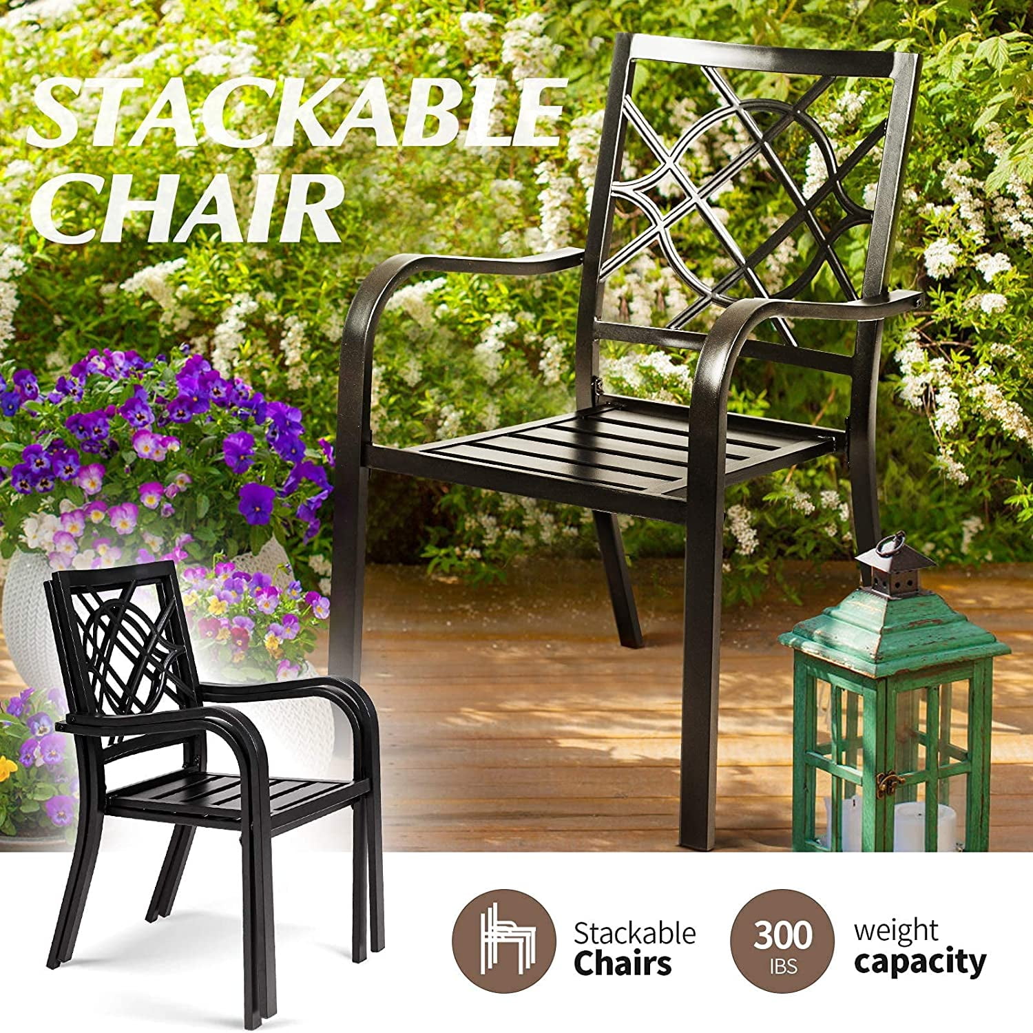 Buy SUNCROWN 7Piece Outdoor Wrought Iron Chairs and Table Patio Dining