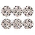 thumbnail image 2 of Pofeuu Cartoon Bear Brown Print Leather Coasters Set of 6, Round Cups Mugs Mat Pad for Home Kitchen Heat Resistant Drink Coasters,Round Shape, 2 of 7