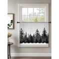 thumbnail image 2 of Sheer Curtains 54 Inch Length, Black Mist Forest Semi Sheer Curtains Light Filtering Window Treatment, Retro Country Watercolor Tree Scenery Privacy Voile Drapes for Living Room Bedroom 52x54 Inch, 2 of 7