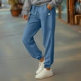 thumbnail image 4 of Dalix Heartly Ghost Embroidery Heavy Weight Fleece Sweatpants Soft Lounge Pant Drawstring Waistband Pockets Womens in Pebble Blue 2XL XX-Large, 4 of 5